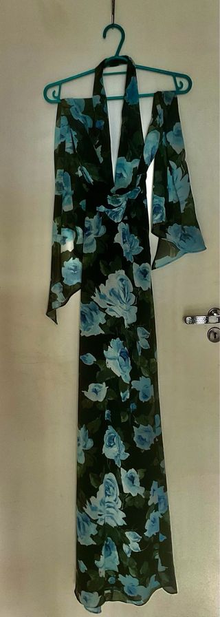 Vestido largo floral Zara