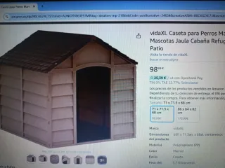 Caseta perro mediano grande gris