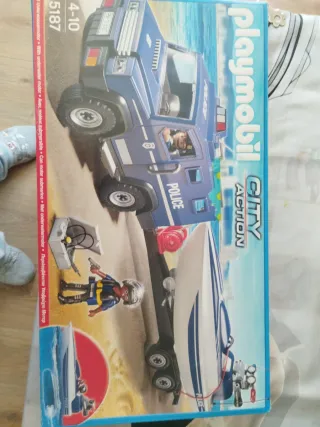 Playmobil City Action 5187 Coche Policía y Barco