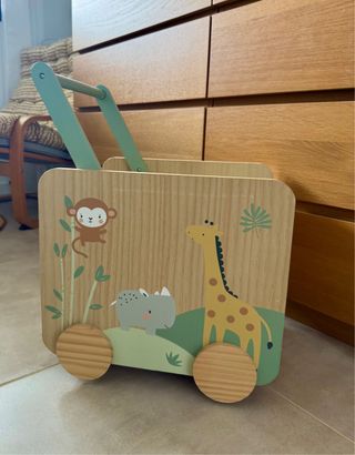 Carrito Andador y Almacenaje Juguetes Madera