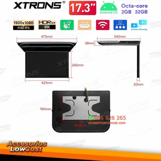 Pantalla Reproductor multimedia para techo de coc