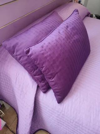 Cojines morados de tela