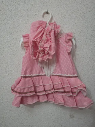Vestido de bebé flamenca rosa lunares