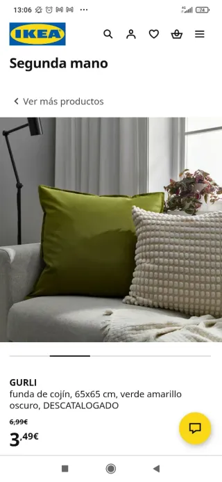 4 Fundas Cojín GURli 65x65cm Algodón Verde