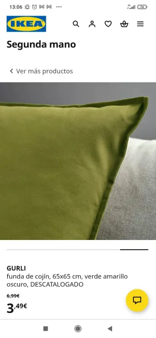 4 Fundas Cojín GURli 65x65cm Algodón Verde