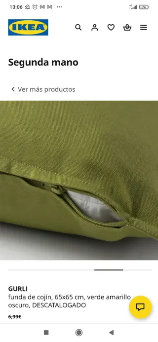 4 Fundas Cojín GURli 65x65cm Algodón Verde