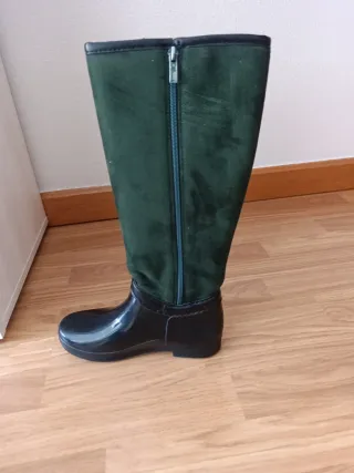 Botas de goma forradas verde talla 37 marca B&W