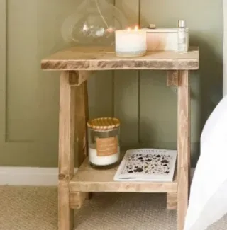 Mesita Noche Madera Rústica Maciza