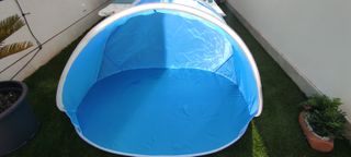 Quitavientos parasol azul