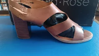 Sandalias George Piel Marrón Tacón 6cm