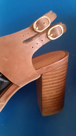 Sandalias George Piel Marrón Tacón 6cm