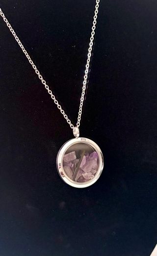 Collar de Turmalina, Herkimer y Amatista en Acero