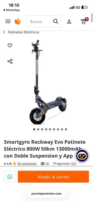 Smartgyro Rockway Evo Patinete Eléctrico