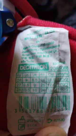 Patines en línea Oxelo azul y rojo