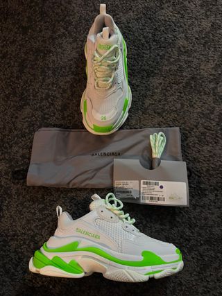 Balenciaga Triple S Talla 38 Verde/Blanco