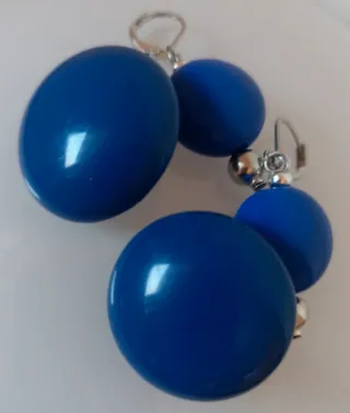 Conjunto Vintage Hecho a Mano Azul y Plata