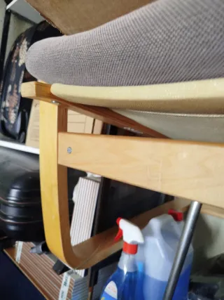 Sillón relax Ikea madera y tela