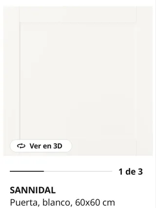 Puerta SANNNIDAL blanca 60x60 cm y cubos