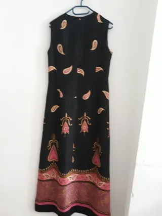 Vestido largo Reina Leide seda estampado