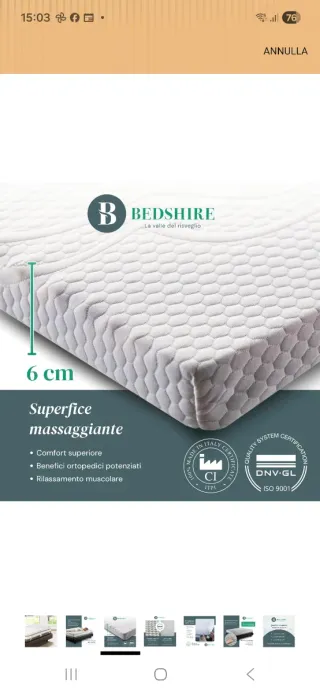 Topper Bedshire 160x190 h.6cm