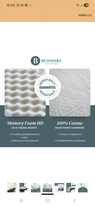 Topper Bedshire 160x190 h.6cm