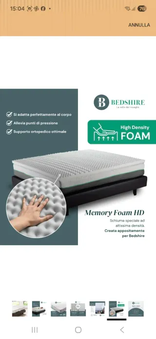 Topper Bedshire 160x190 h.6cm