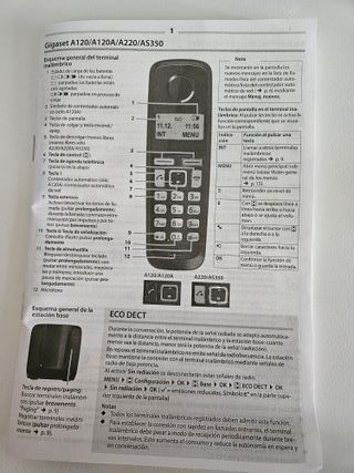 Gigaset A220 TRIO Teléfono Inalámbrico Negro