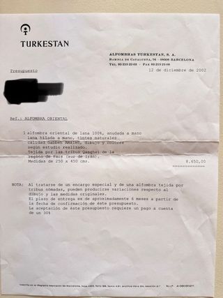 Alfombra Oriental Turkestan Lana 100% Hecha a Mano