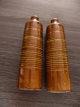 2 Jarrones Zara Home Cerámica Marrón