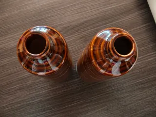 2 Jarrones Zara Home Cerámica Marrón