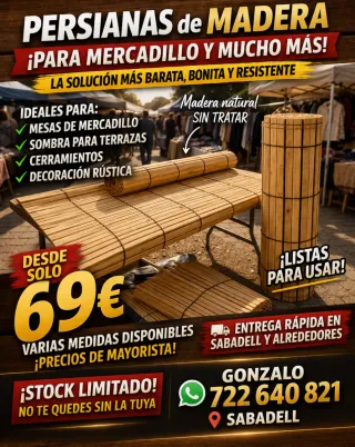 Persiana de Madera para Mercadillo