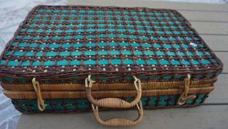 Juego café Bavaria en cesta de mimbre 57x36x14 cm