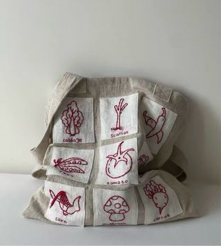 Bolso de Lona Algodón y Lino con Dibujos