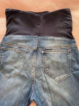 Pantalones premamá Skinny Talla 38 Azul, negro