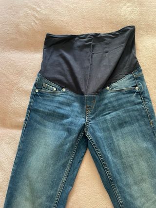 Pantalones premamá Skinny Talla 38 Azul, negro