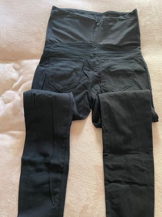 Pantalones premamá Skinny Talla 38 Azul, negro