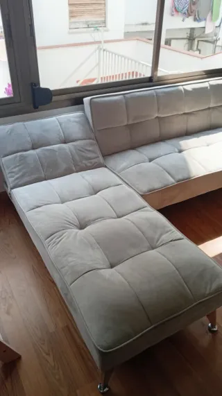Sofá Cama Chaise Longue Gris. Mirar bien medidas!
