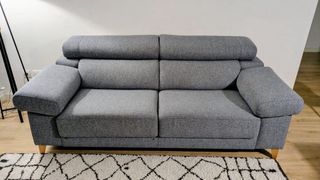 Sofá de 3 plazas azul/gris