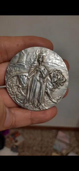 Enorme medaglia fascista in argento 76gr