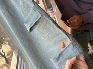 Set 2 Cortinas Algodón Gris Efecto Lino