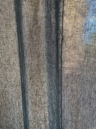 Set 2 Cortinas Algodón Gris Efecto Lino