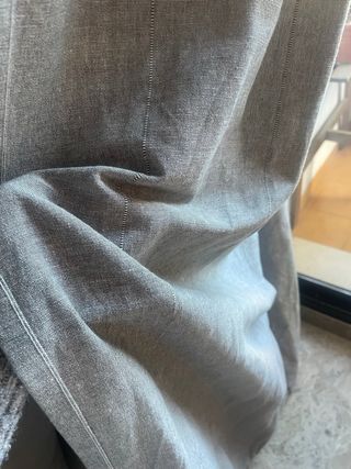 Set 2 Cortinas Algodón Gris Efecto Lino