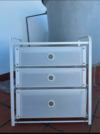 2 Armarios de 3 cajones plástico y metal POR 25€