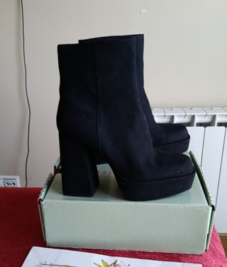 Botines negros tacón plataforma talla 41
