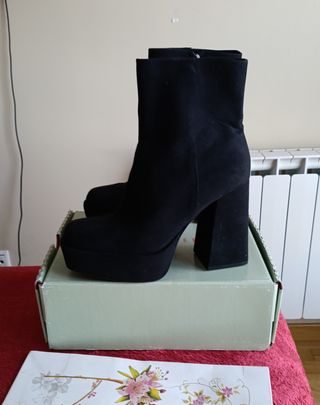 Botines negros tacón plataforma talla 41
