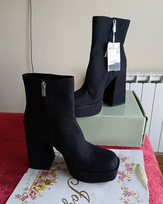 Botines negros tacón plataforma talla 41