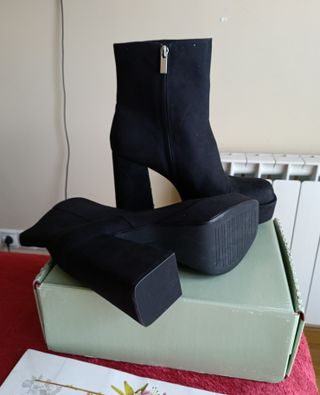 Botines negros tacón plataforma talla 41