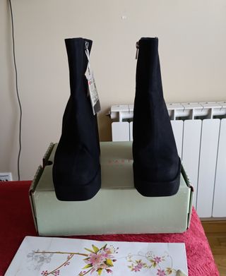 Botines negros tacón plataforma talla 41