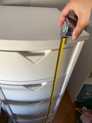 Cómoda blanca 5 cajones y medidas en fotos Madera