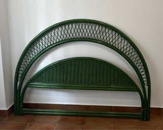 Cabecero Mimbre Verde 135 cm Muy buen estado